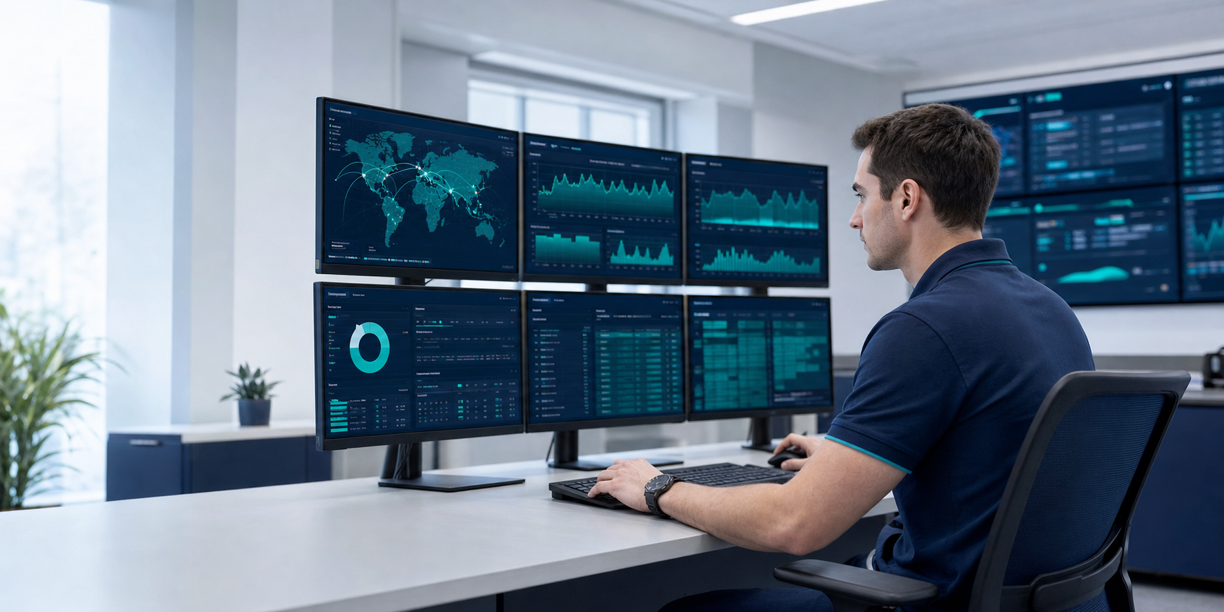 Network support engineer monitoring VPS and route health